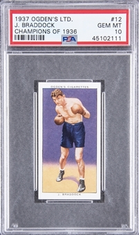 1937 Ogden’s Ltd. "Champions of 1936" #12 James Braddock – PSA GEM MT 10 "1 of 3!"